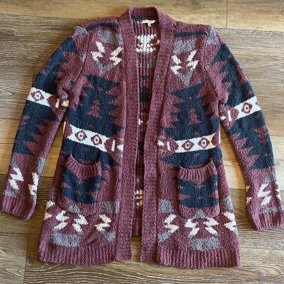 Jodifl Long Soft Knit Open Cardigan Size Sm Southwestern Geometric Aztec Boho - Picture 3 of 7